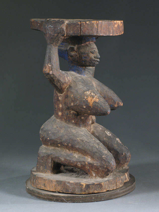 Appraisal: AN AFRICAN BAMBARA CHIEF'S WOODEN STOOL from the Niger region