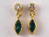 Appraisal: A pair of yellow metal tests carat gold emerald and