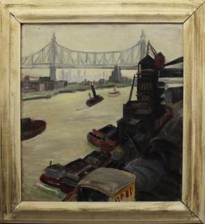 Appraisal: Fauvist Style Signed Neva Coffey New York East River Painting