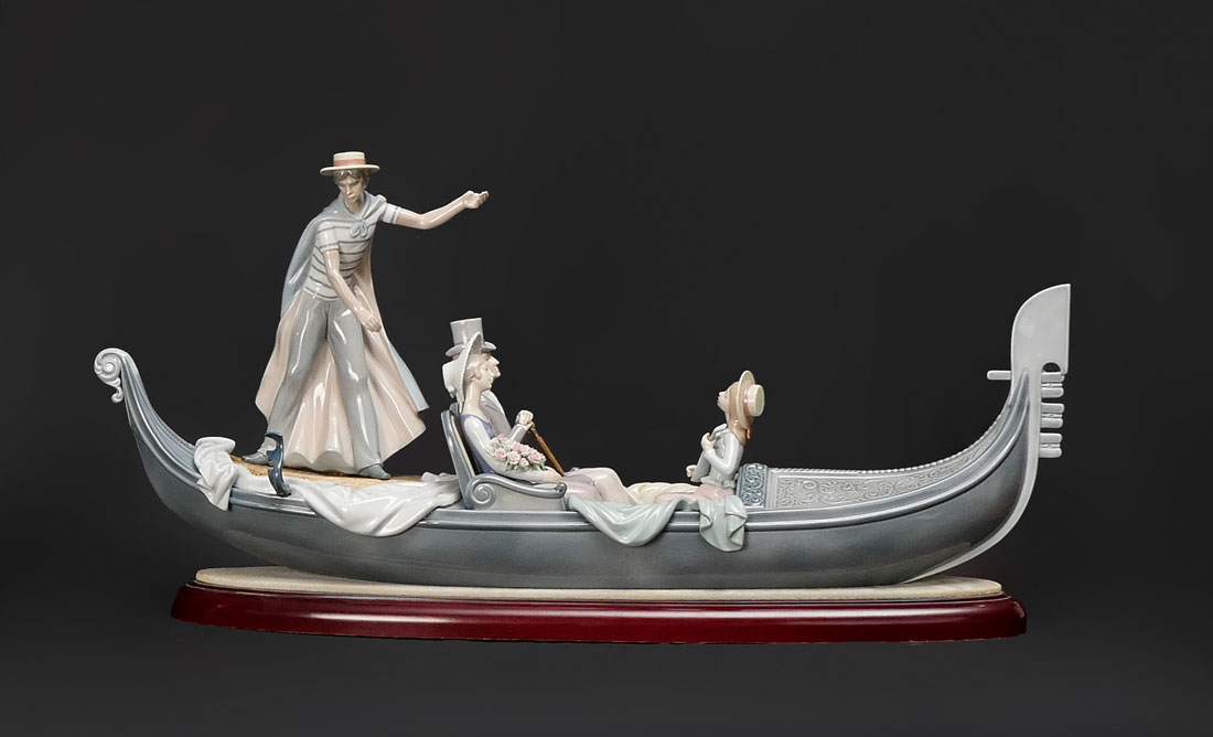 Appraisal: LLADRO IN THE GONDOLA PORCELAIN FIGURAL GROUP Spanish name ''En