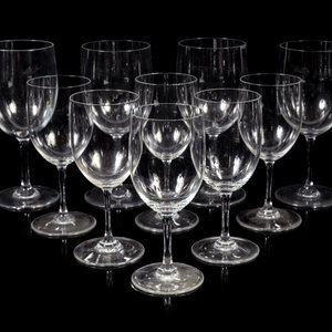 Appraisal: A Set of Twenty-Eight Baccarat Wine Glasses th Century comprising