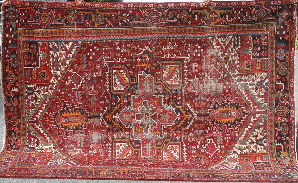 Appraisal: Semi-antique Heriz rug ' x ' Wear EST