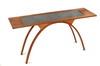 Appraisal: SOFA TABLE - Custom made cherry sofa table with elephant