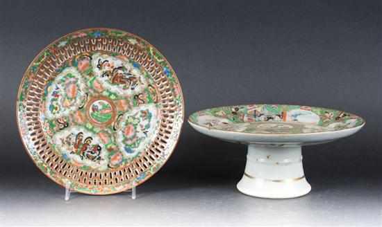 Appraisal: Chinese Export Rose Medallion porcelain compote and a similar Rose