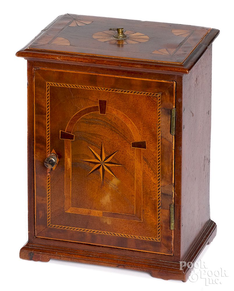 Appraisal: Miniature Pennsylvania mahogany spice chest Exclusive on Bidsquare Miniature Pennsylvania