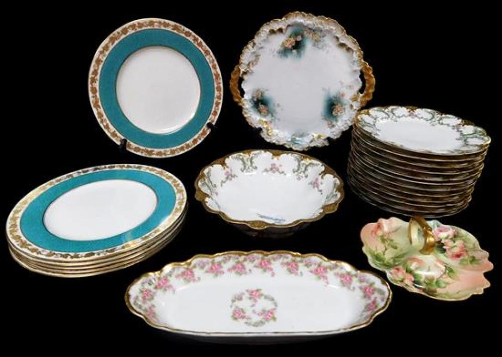 Appraisal: CHINA Porcelain servingware including Haviland and Limoges twenty-one pieces six