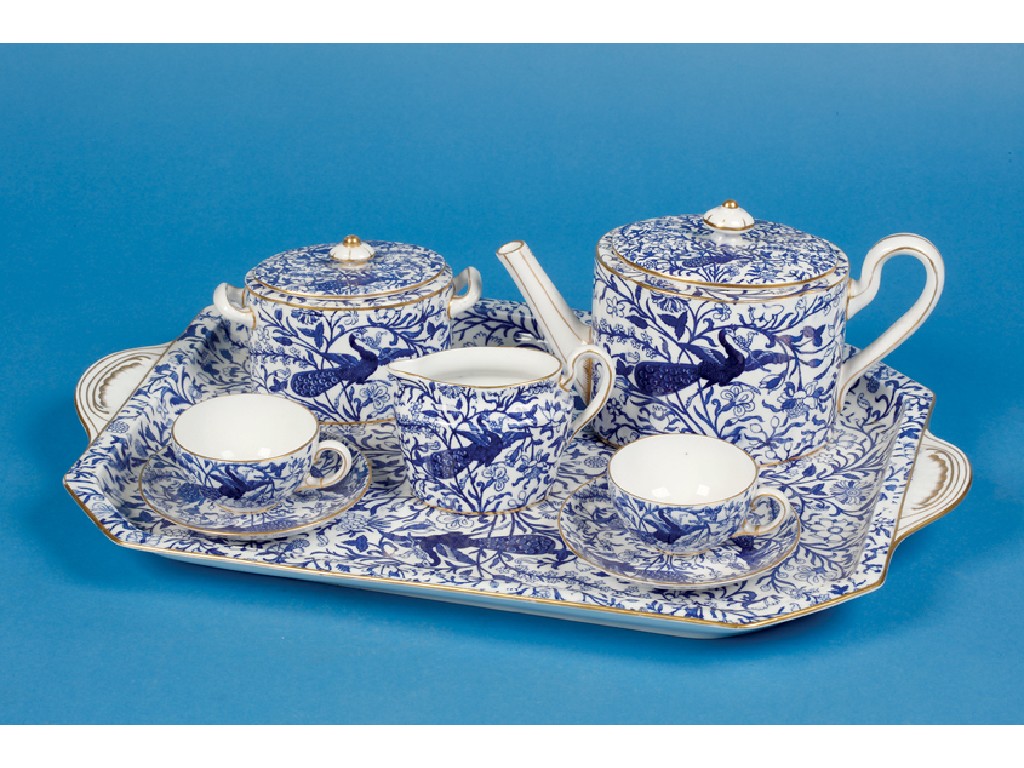 Appraisal: A CROWN DERBY BLUE AND WHITE CABARET SET circa decorated