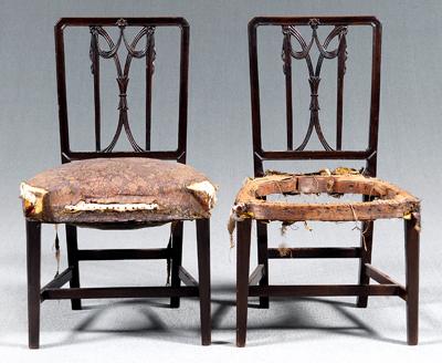 Appraisal: Pair Hepplewhite side chairs mahogany with finely carved drapery backs