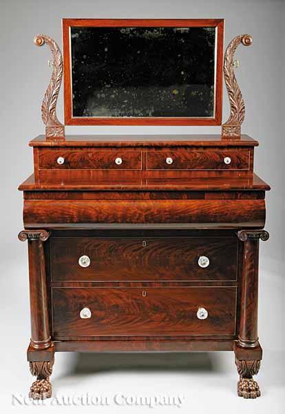 Appraisal: An American Classical Carved Mahogany Gentlemen's Dressing Chest early th