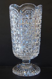 Appraisal: DEEP CUT CRYSTAL VASE LARGE CHIP