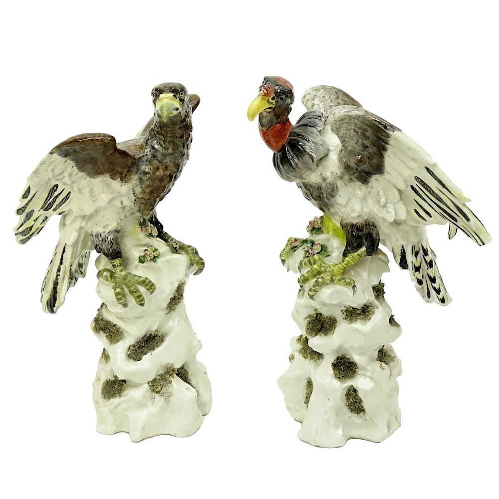 Appraisal: Pair of th C Chelsea Porcelain Bird Figures Pair of