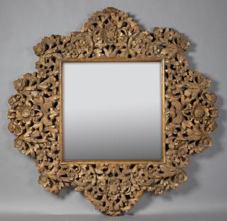 Appraisal: Hollywood Regency Style Gilt Composition Overmante Hollywood Regency Style Gilt