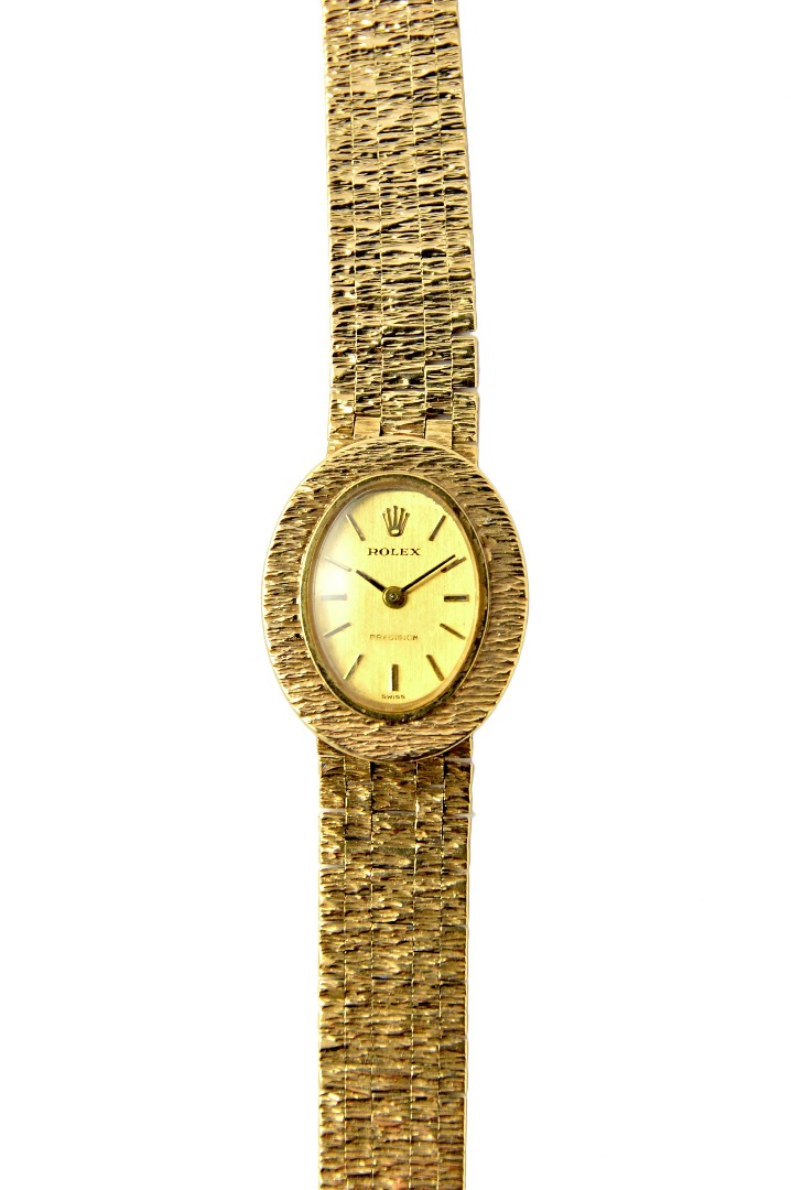 Appraisal: A lady's ct gold Rolex bracelet wristwatch the signed oval