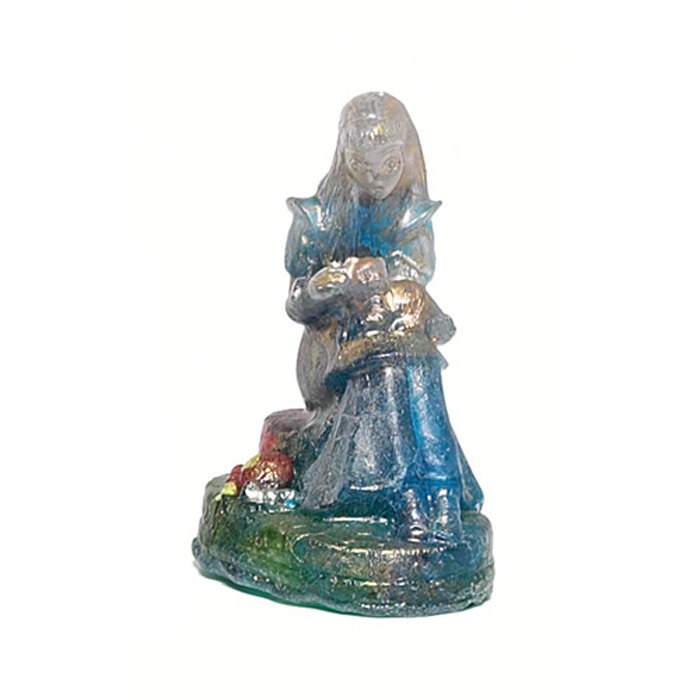 Appraisal: Edris Eckhardt sculpture Alice with her two kittens colorful pate-de-verre