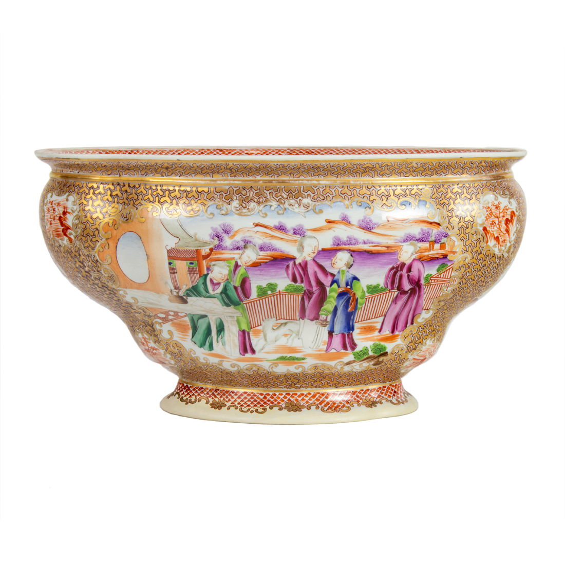 Appraisal: AN ENGLISH CHINESE EXPORT STYLE GILT DECORATED FAMILLE ROSE PORCELAIN