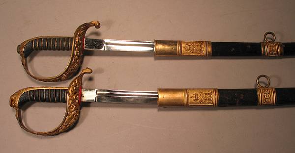 Appraisal: A lot of two Austrian Model official's swords Each with