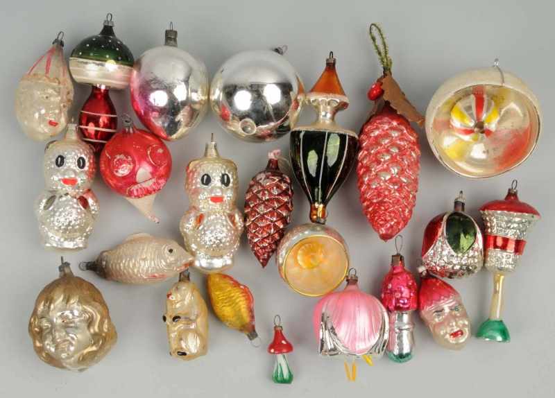 Appraisal: Lot of Blown Glass Christmas Ornaments Description One red head