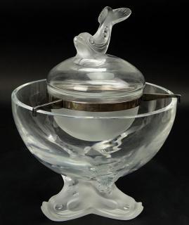 Appraisal: Lalique Igor Caviar Set Lalique Igor Caviar Set Including underbowl