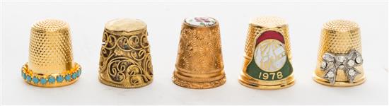 Appraisal: Sale Lot A Group of Gilt Metal Thimbles comprising a