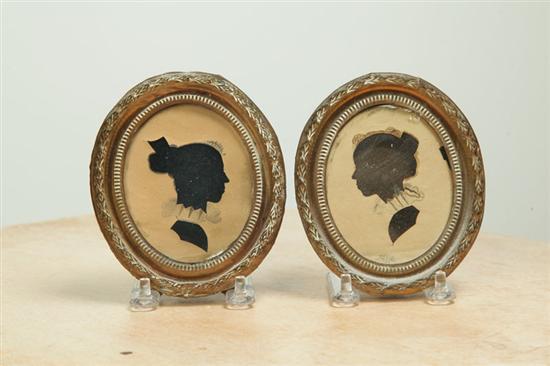 Appraisal: PAIR OF SILHOUETTES American nd quarter- th century Hollow cut