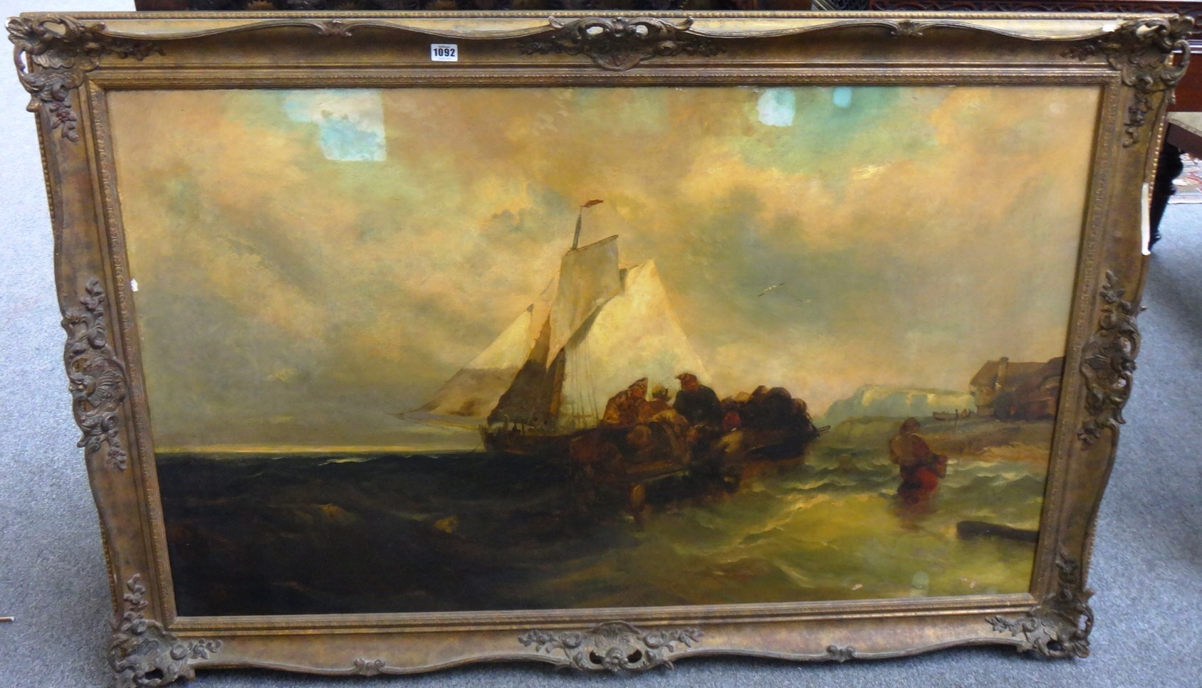 Appraisal: English School th century Hauling in the nets oil on