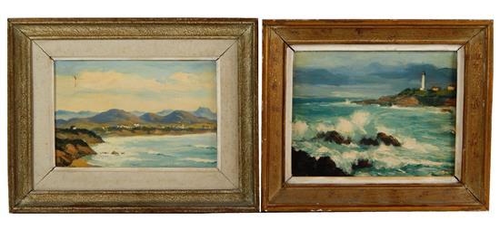 Appraisal: Robert William Jivanovitch Jiva French - two framed oil on