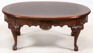 Appraisal: MAHOGANY COFFEE TABLE MAHOGANY COFFEE TABLE Having cabriolet legs with