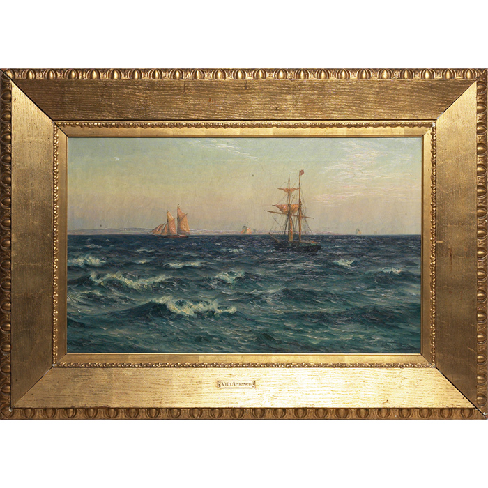 Appraisal: Wilhelm Karl Ferdinand Arnesen Danish - attribution Seascape oil canvas