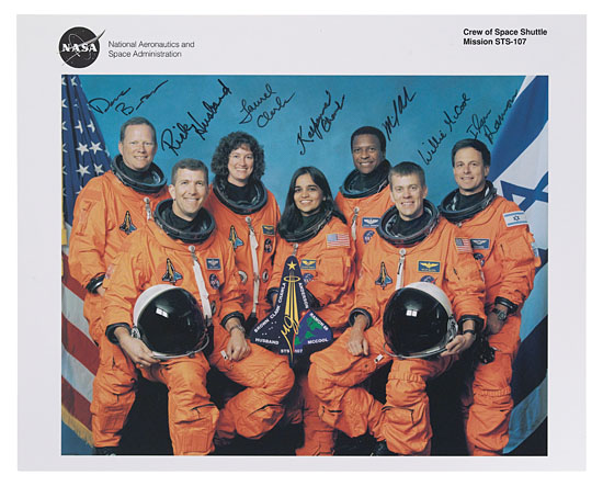 Appraisal: ASTRONAUTS Color Photograph Signed by all members of the Columbia