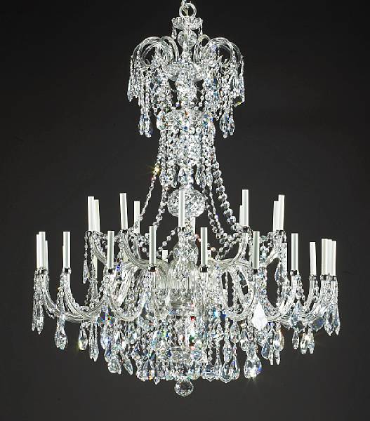 Appraisal: A monumental Rococo style cut glass thirty light chandelier second