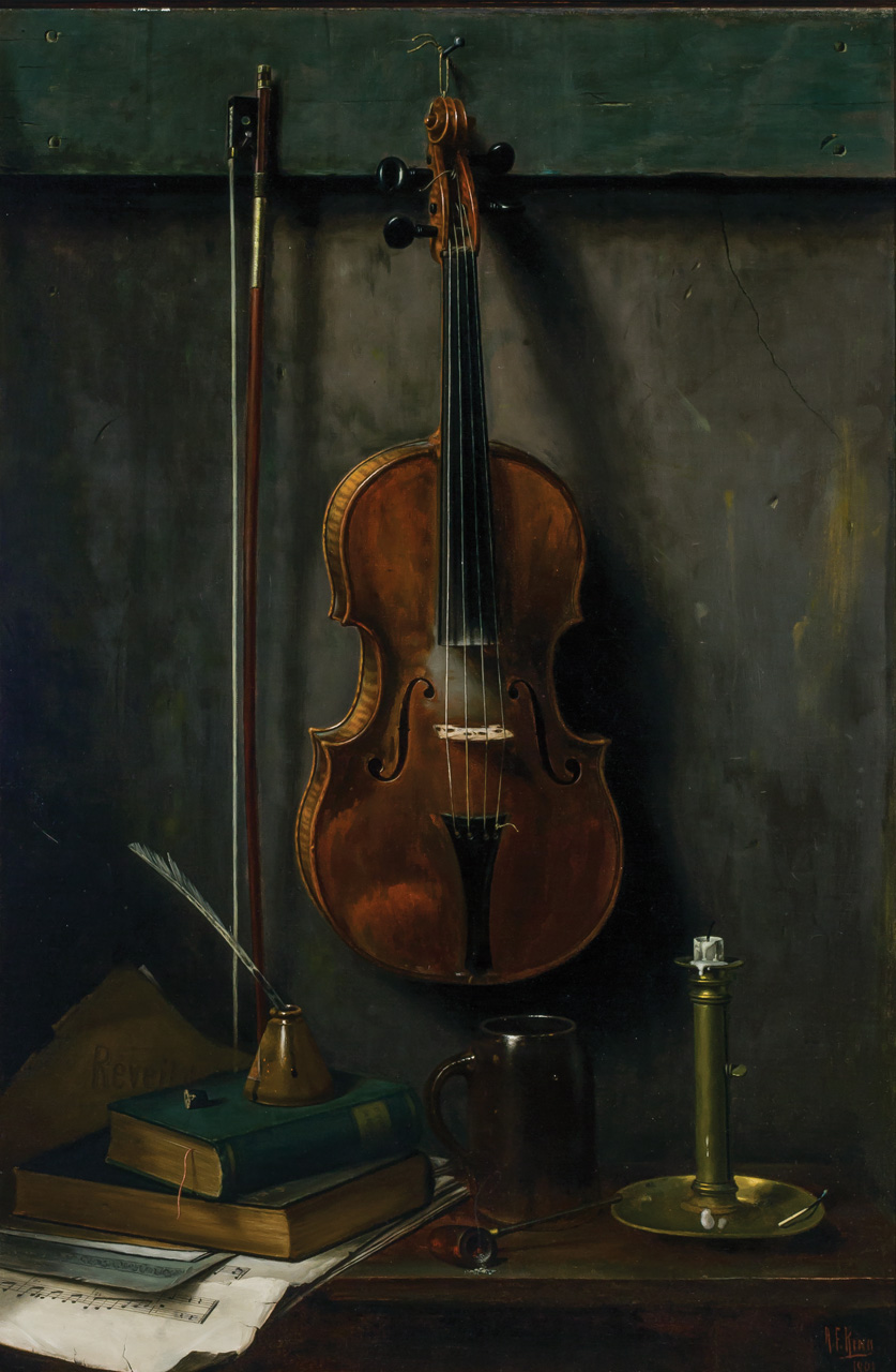 Appraisal: ALBERT FRANCIS KING American - Still Life with Violin oil