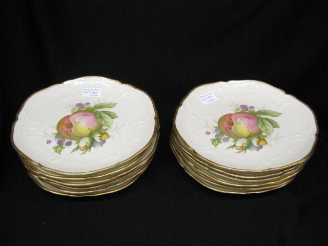 Appraisal: Set of Rosenthal Plates various fruit decor on ivory gold