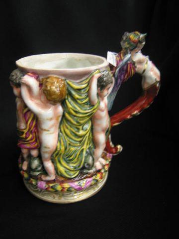 Appraisal: Early Capodimonte Porcelain Mug raised putti at play figural handle