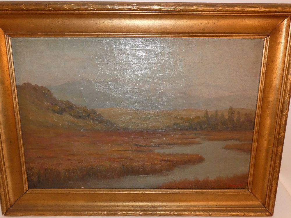 Appraisal: L JENNINGS MARSH PAINTING Impressionist oil on canvas titled BELMONT