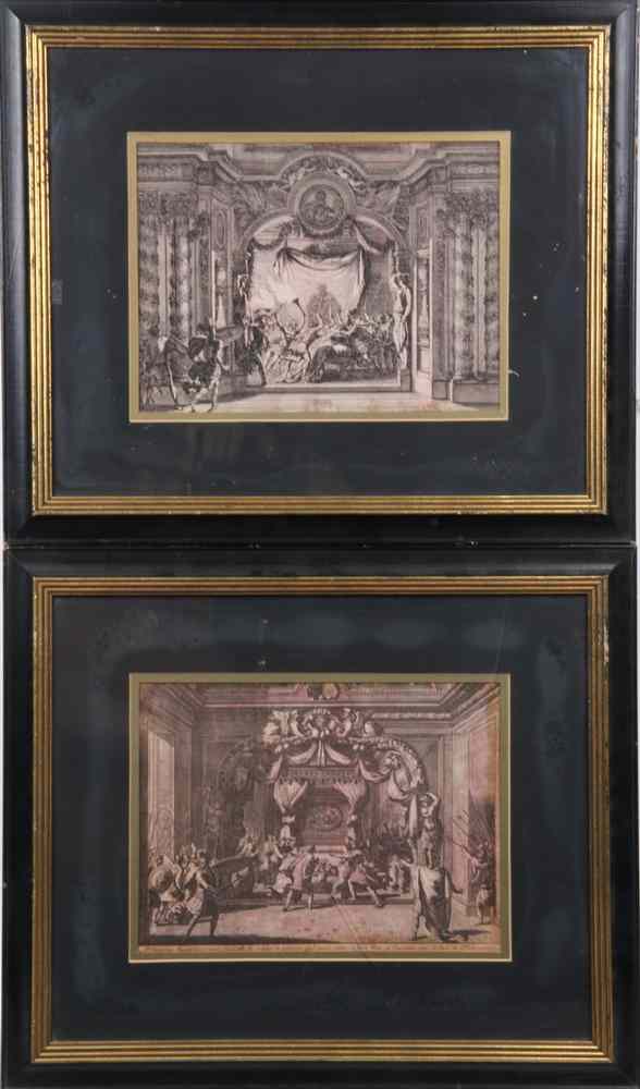 Appraisal: PAIR EARLY FRENCH HISTORICAL ENGRAVINGS - SS '''' x ''''