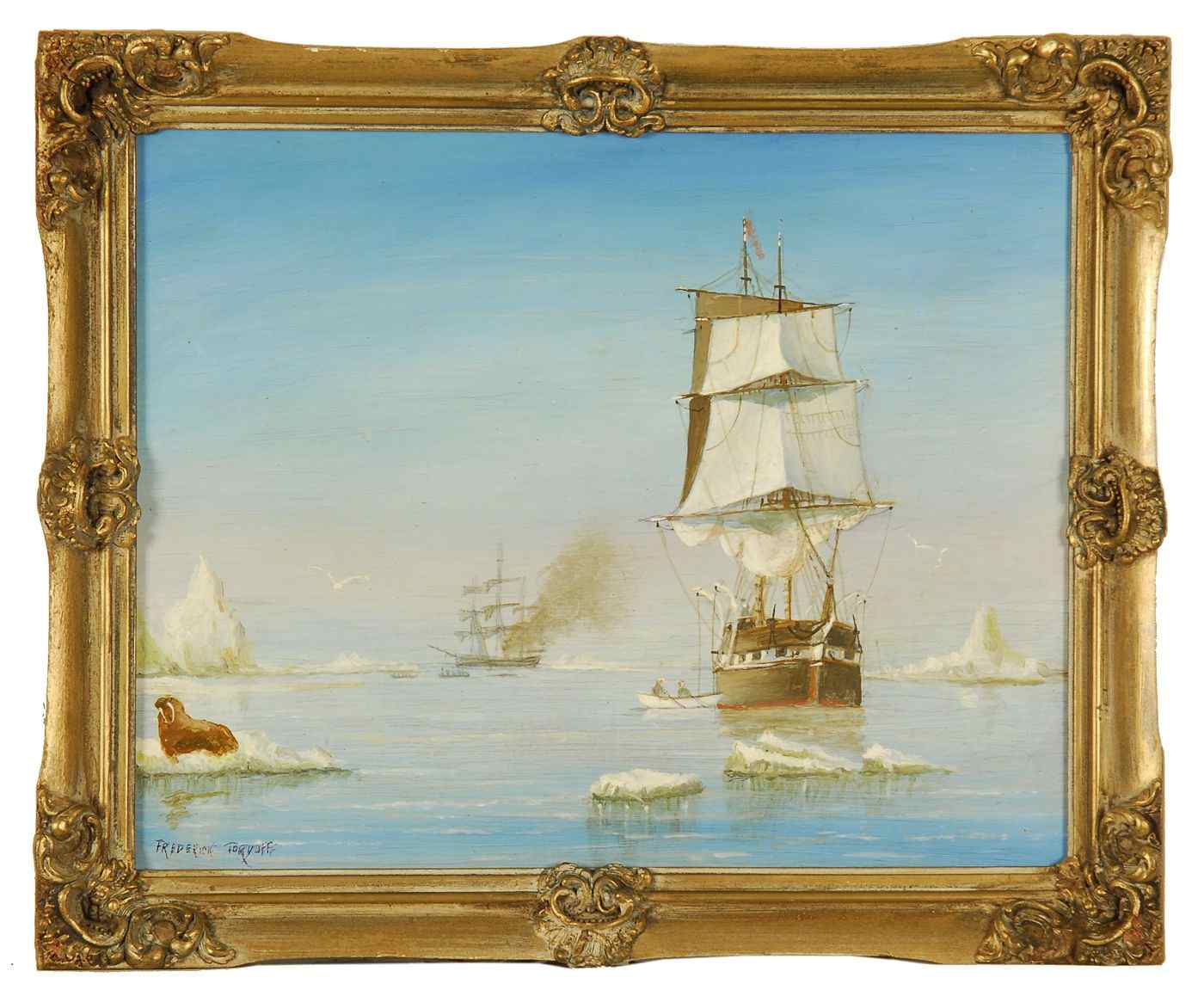 Appraisal: FREDERICK TORDOFFBritish American b Whalers in the North'' depicting whale