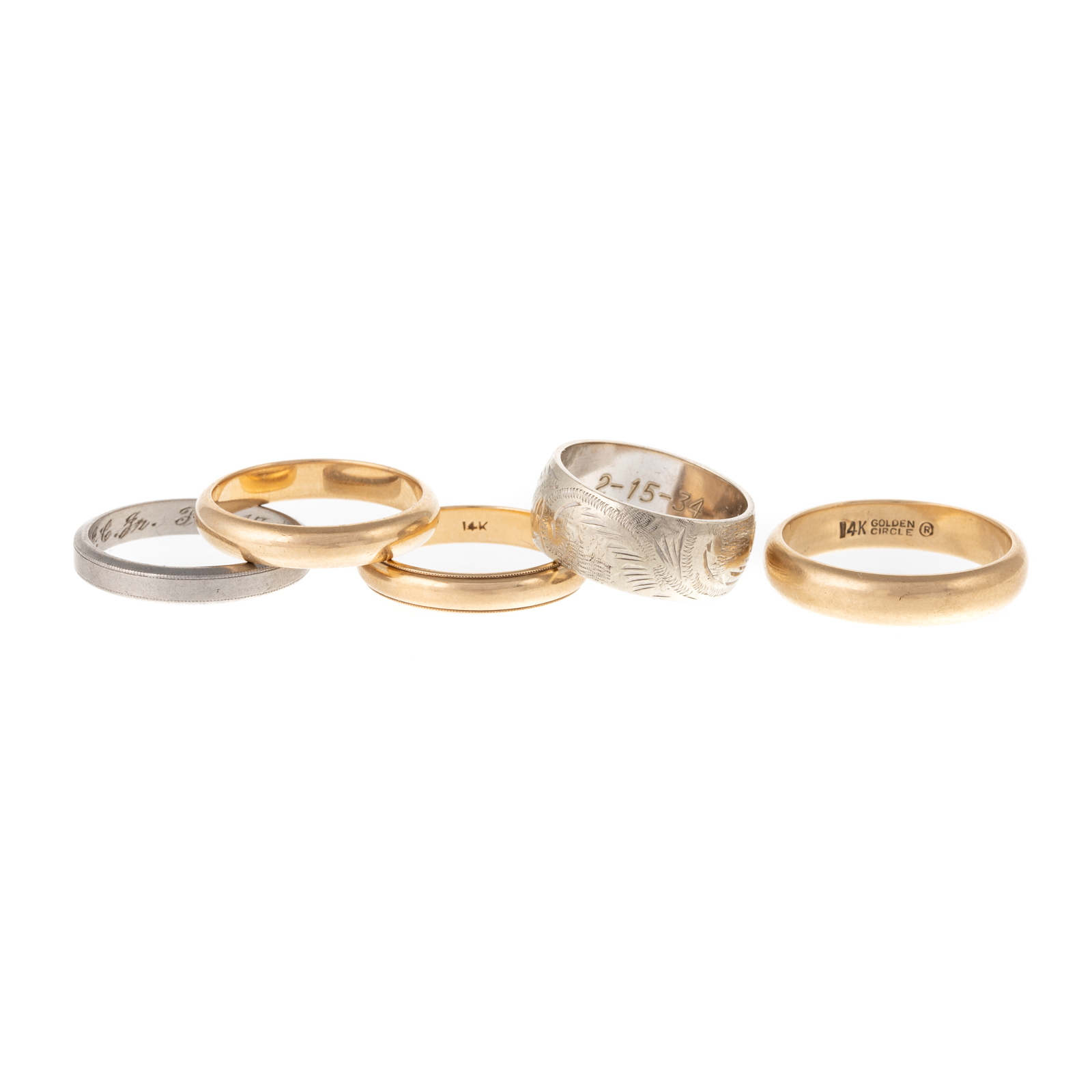 Appraisal: AN ASSORTMENT OF WEDDING BANDS IN K K white gold