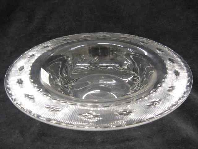 Appraisal: Cut Glass Bowl engraved floral ray '' rim chip otherwise