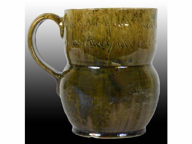 Appraisal: Ohr Style Art Pottery Pitchers Description Handled mug Brown-green glaze