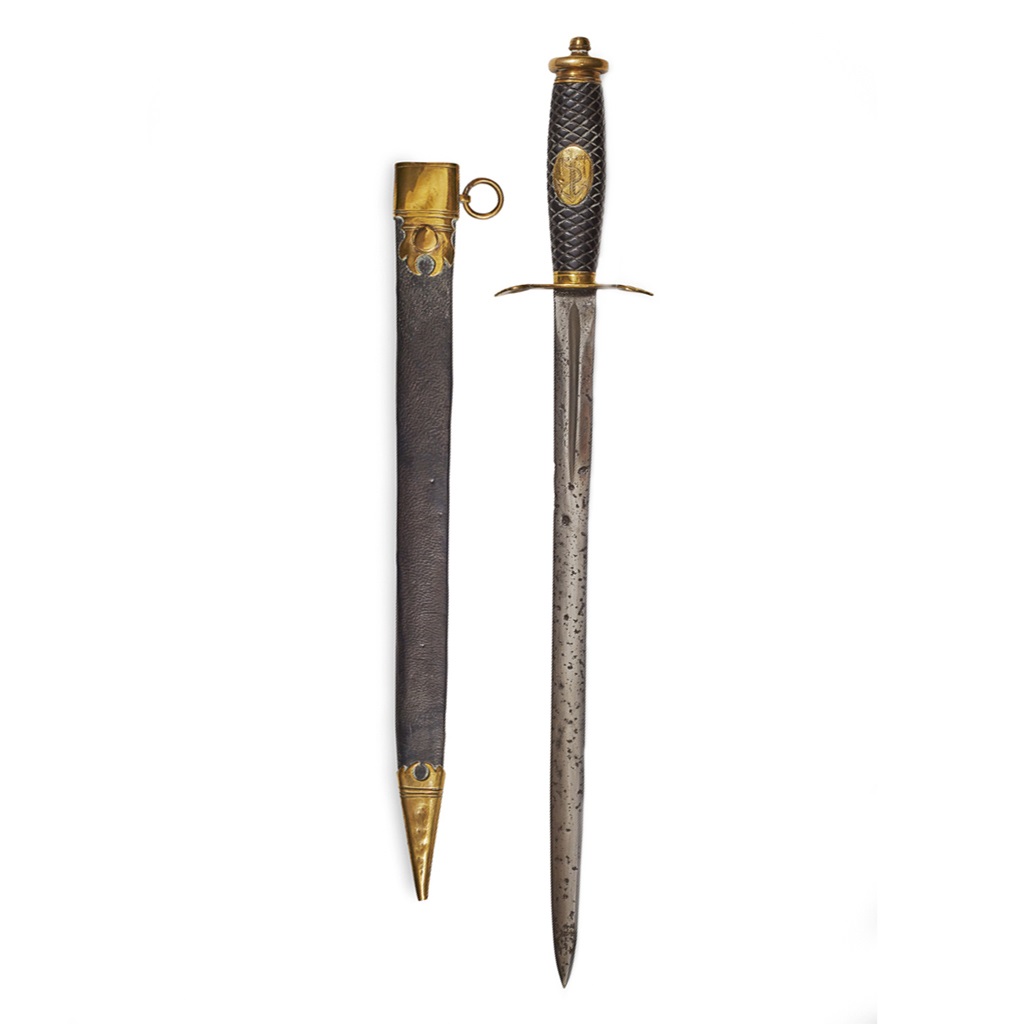 Appraisal: ROYAL NAVY DIRK CIRCA the chequered ebony grip with a