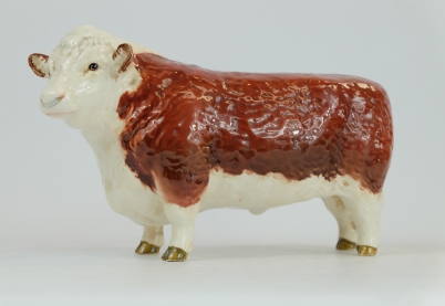 Appraisal: Beswick rare polled Hereford Bull