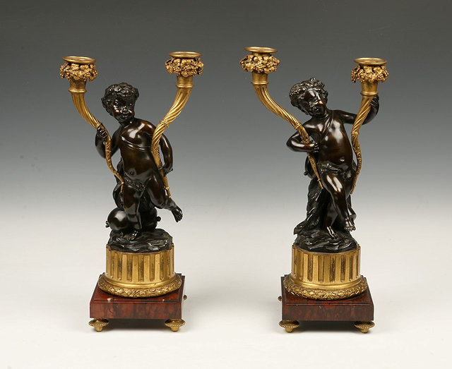 Appraisal: A PAIR OF TH CENTURY FRENCH ROCOCO BRONZE AND ORMOLU