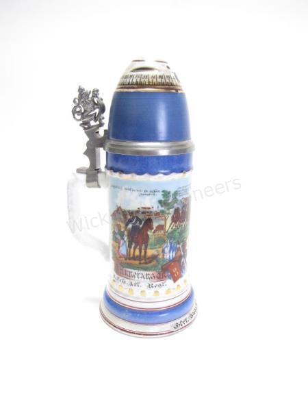 Appraisal: A liter porcelain artillery shell regimental Nurnberg stein th field