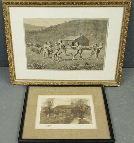 Appraisal: - Signed etching Sleepy Hollow Church Tarrytowne NY x and