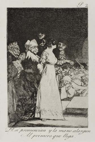 Appraisal: FRANCISCO JOS DE GOYA Two aquatints with etching El si