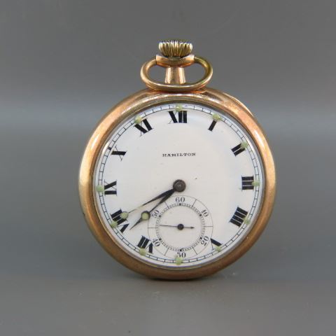 Appraisal: Hamilton Pocketwatch swing-out model jewel gold-filled case mm case working