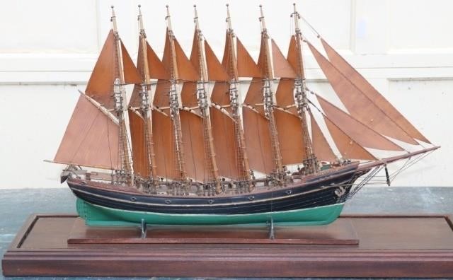 Appraisal: TH C HAND MADE WOODEN SHIP MODEL OF THE MASTED