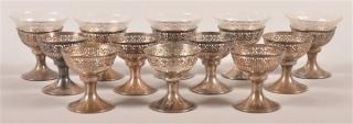 Appraisal: Set of Webster Co Sterling Silver Sherbet Receptacles Five have