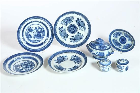 Appraisal: SEVENTEEN PIECES OF BLUE AND WHITE EXPORT PORCELAIN China th