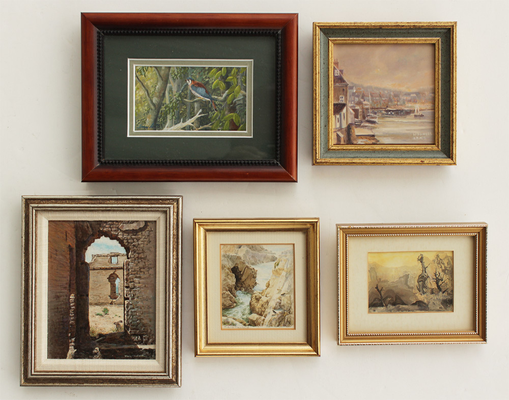 Appraisal: PC MINIATURE PAINTING LOT To include Mary Chadwell Southwestern Ruins